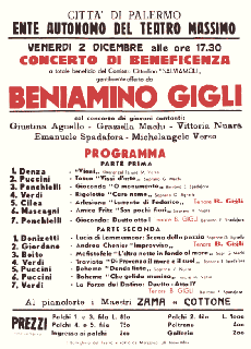Concert at the Theatre Massimo with Beniamino Gigli