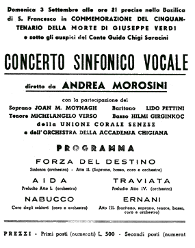 'In Memory of the fiftieth year after Giuseppe Verdi's death'