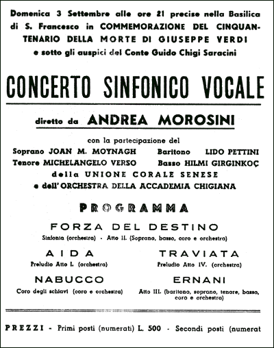 Programma e dettagli del concerto