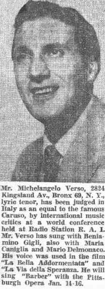 Newspaper clip, New York 1953