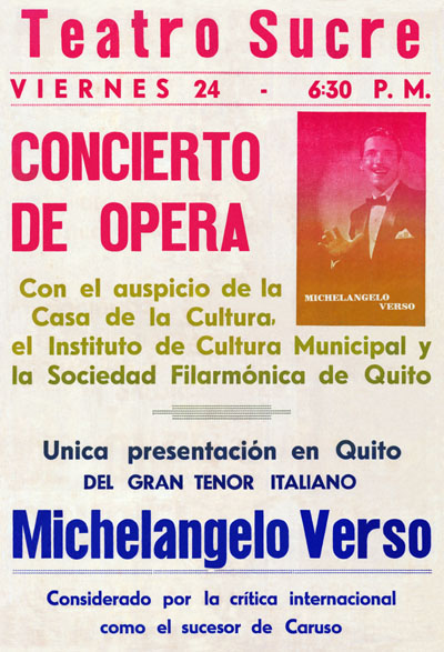 Concerto d'opera al Teatro Sucre di Quito (Ecuador)