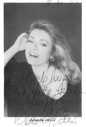 A photo of Daniela Dess dedicated to M. Verso