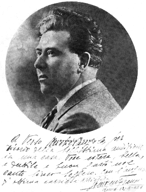 A photo of Benvenuto Franci dedicated to M. Verso