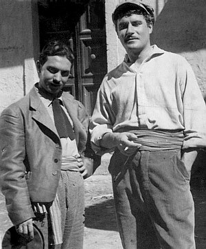 Michelangelo Verso together with Amedeo Nazzari - Cinecitt 1942