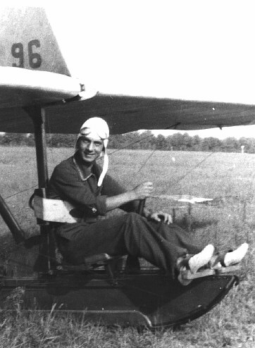 M. Verso being tested as a gliding pilot