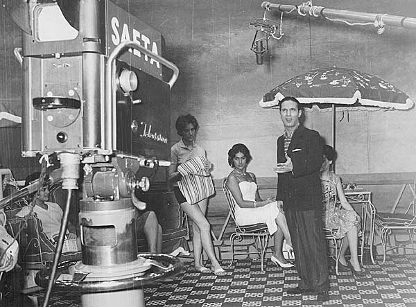 Michelangelo Verso together with his wife Mary in a TV show of Montevideo