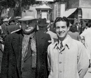 Beniamino Gigli and Michelangelo Verso walking together in Palermo