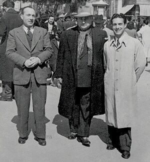 Ernesto Verso, Beniamino Gigli e Michelangelo Verso a Piazza Massimo di Palermo, 1950